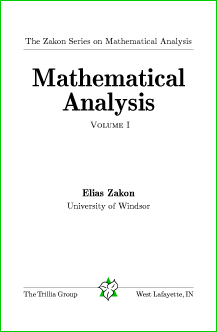 Mathematical Analysis I, by Elias Zakon