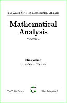 Mathematical Analysis II, by Elias Zakon